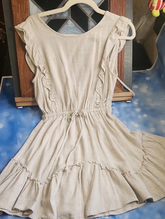 By Together Dresses & Skirts - By Together Cream Ruffle Tie-Waist Mini Dress